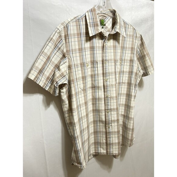 Timberland Mens Large Short Sleeve Button Down Plaid Shirt - Picture 6 of 12